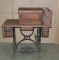 Oak Case Domestic Sewing Table & Iron Base