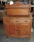 Victorian Oak Sideboard With Upper Top Shelf