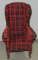 Small Childs Plaid Covered Wing Chair