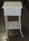White Painted Bamboo & Rattan Sewing Box Stand