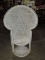 White Painted Fan Back Wicker Chair