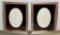 Pair Of Shadowbox Framed Oval Porcelain Plaques
