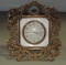 Vintage Gold Metal & Glass Columbia Time Products Dresser Alarm Clock