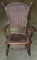 Victorian Brown Wicker & Wood Child's Rocking Chair