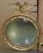 Antique Gold Plaster On Wood Eagle Convex Mirror