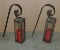 Pair Of Heavy Iron Candle Hanging Wall Lanterns