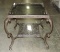 Bronze Finish Glass Top End table