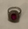 18 Kt. Gold Italian Red /White Sapphire Ring