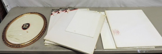 Lot Of 5 New Old Stock Canvases & New  Oval Frame