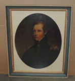 Vintage Color Print Of 18th C Naval Officer In Frame