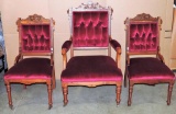 Antique 3 Pc. Walnut Victorian Seating Group