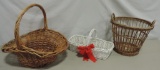 Lot of 3 Willow Woven Baskets