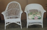 2 Antique Wicker Arm Chairs