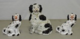 Lot Of 3 Staffordshire Painted Dog Figurines