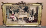 Victorian Color Chromolithograph Print In Gold Plaster Frame