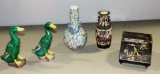 4 Pc. Oriental Ceramic & Tin Tole Lot