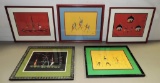 Lot Of 5 Vintage African Artist Prints In Frames