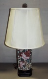 Ceramic Oriental Floral Design Lamp