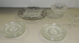 Pressed & Elegant Glass Serving Ware Lot