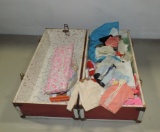 Vintage Barbie Metal Trunk With Clothing & Accessories