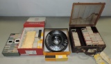 Box Lot Old Slides, Vintage Slide Suitcase, Kodak Carousel & Metal Slide Box