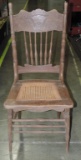 Antique Pressed Back Cane Seat Side Chair