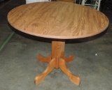 Wood Pedestal Base Table With Round Top