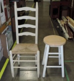 White Ladder Back Country Chair & Bar Stool