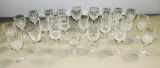 20Pc Set Crystal Barware, 2 Waterford Crystal Wines & Others