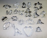 Tray Lot Antique Tin Cookie Cutters