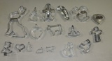 Tray Lot Vintage & Antique Tin Cookie Cutters