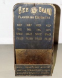 Antique Bee Brand Tin hanging Store Display Shelf
