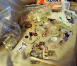 Trash Bag Box Lot Lions Club Collector Pins