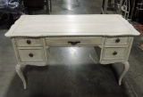 White Painted French-Style Knee Hole Desk