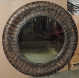 Large Round Cast Aluminum Wall Mirror