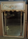 Fancy Painted And Gold Gilded Wall Mirror