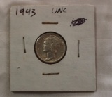 1943 Uncirculated Gem Mercury Dime