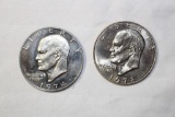 (2) Proof Silver Ike Dollars