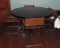Wonderful Modern Chrome Base Modern Table and (4) Strap Leather and Chrome Chairs