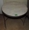 Chrome and Marble Top Modern Round Table