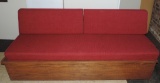 Vintage 1980's Wood Framed Sofa and Back Pads