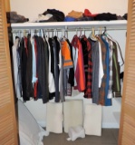 Closet Lot Including Men's Size Large Clothing and Molded Cushions