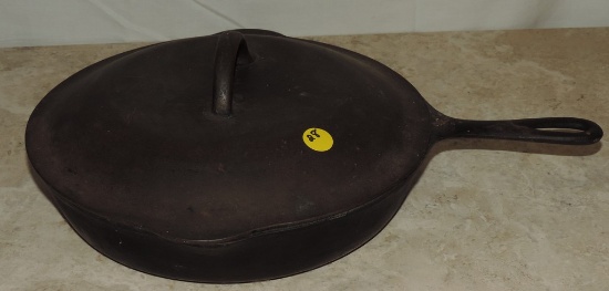 Cast Iron Frying Pan with Lid, marked #8