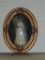 Antique Convex Glass Oval Frame With Photograph Of Woman