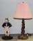 Reproduction Uncle Sam Cast Iron Doorstop & Brass Table Lamp
