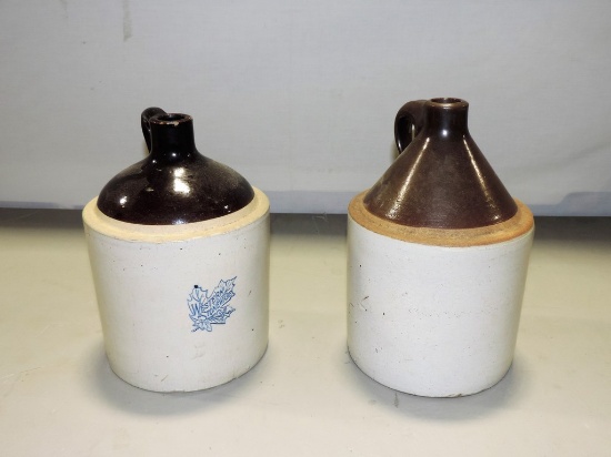 2 Antique 1 Gal Stoneware Jars