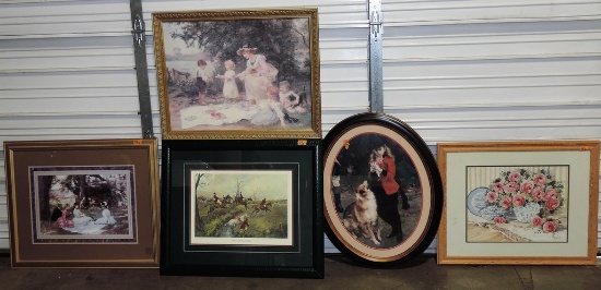 Lot Of 5 Framed Art Pieces