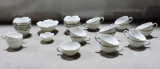 Lot Of White Lotus Custard Cups And Other Pieces