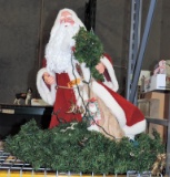 Santa Figure And Christmas Wreath