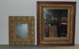 2 Ornate Antique Wood & Gesso Mirrors